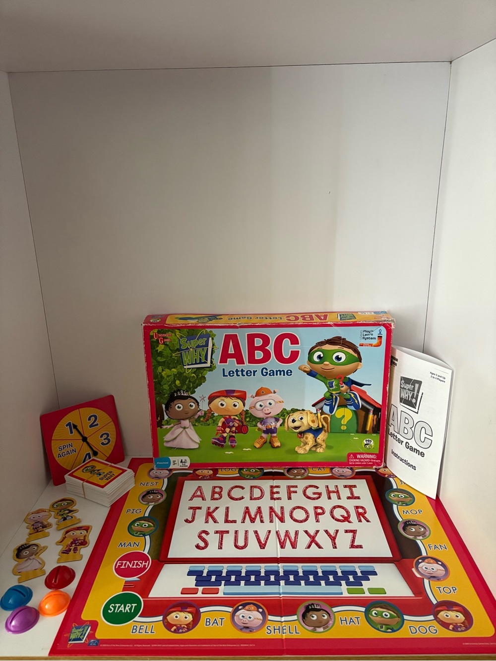 PBS Kids Super Why ABC Letter Board Game Complete 2009 Ages 3+, 2-4 Players